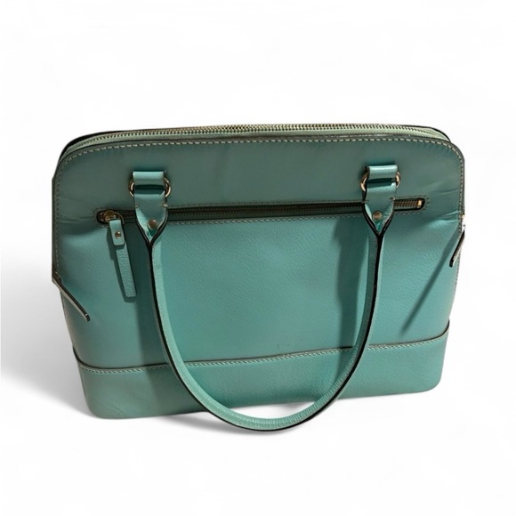 Kate Spade Tiffany Blue Leather Wellesley Rachelle Satchel - Picture 2 of 7